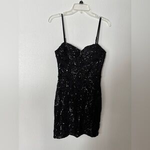 Windsor Black Sequin Mini Homecoming Dress